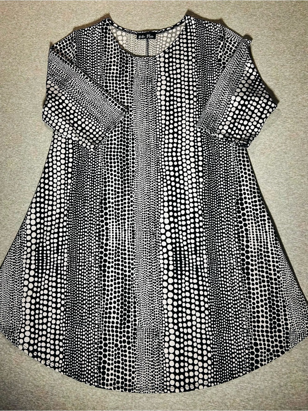 Black & White Polka Dot A-Line Mini Dress Bella Flore size 1XL